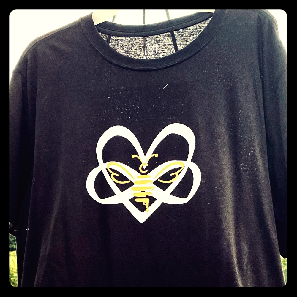 Heart infinity with bee overlay